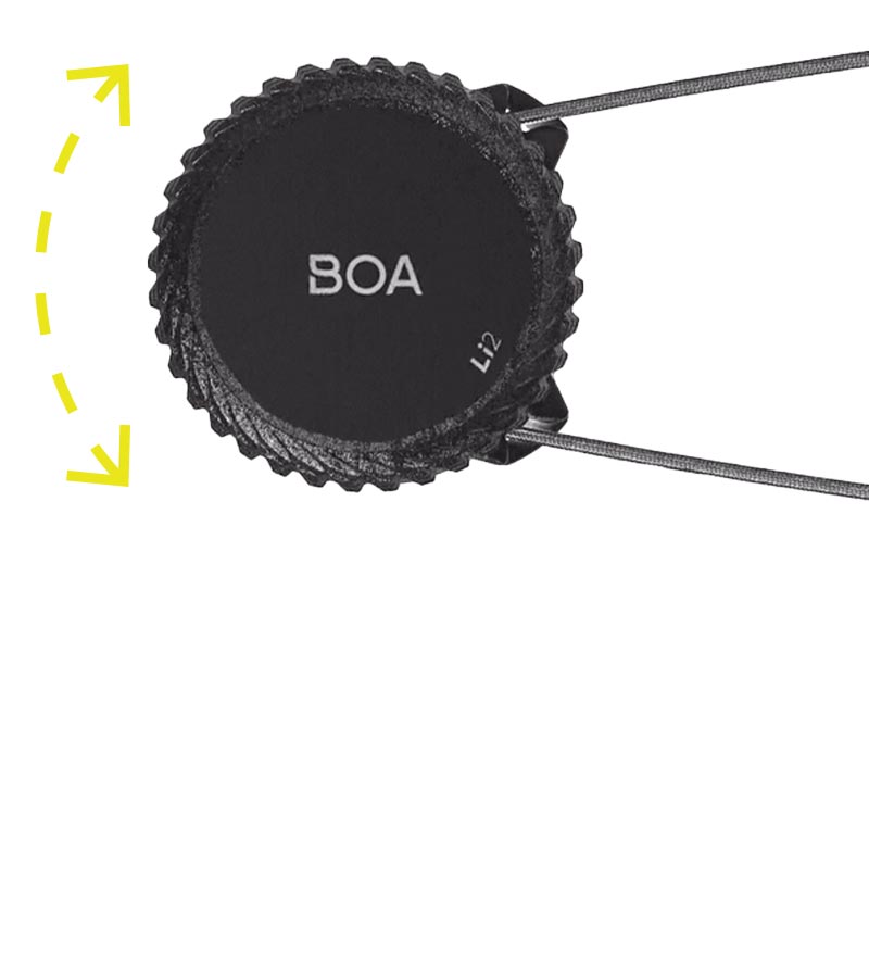 The micro-adjustable BOA Fit System Li2 Dial