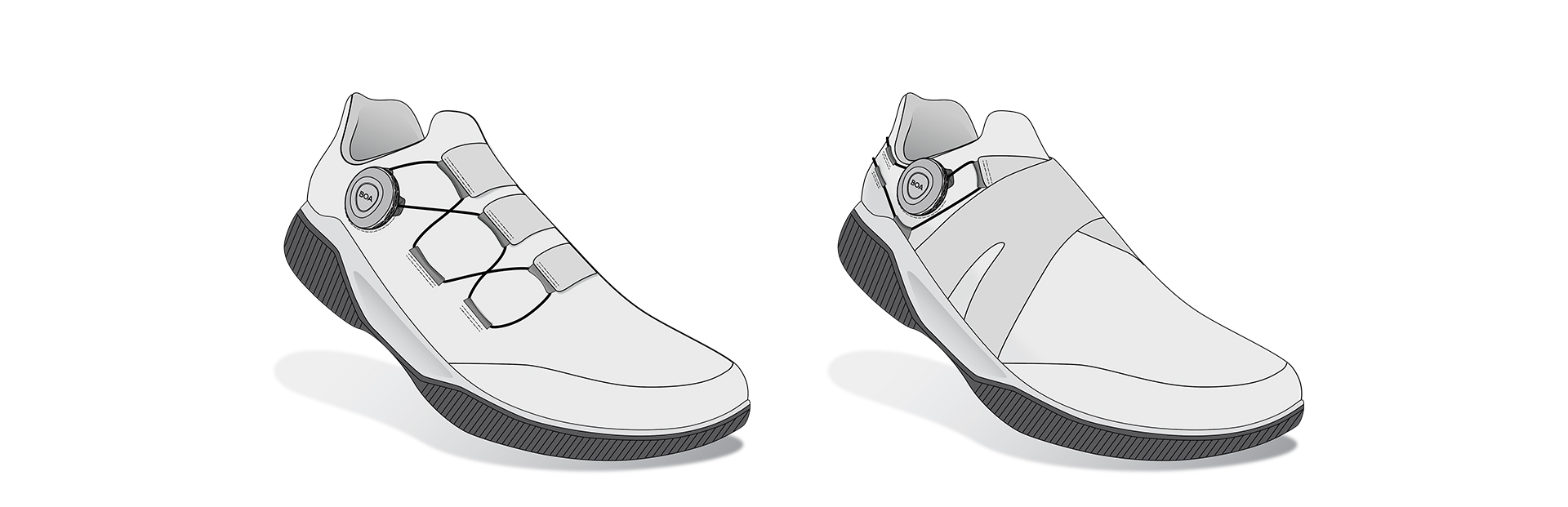 Illustrations of Tri Panel and X Wrap configurations