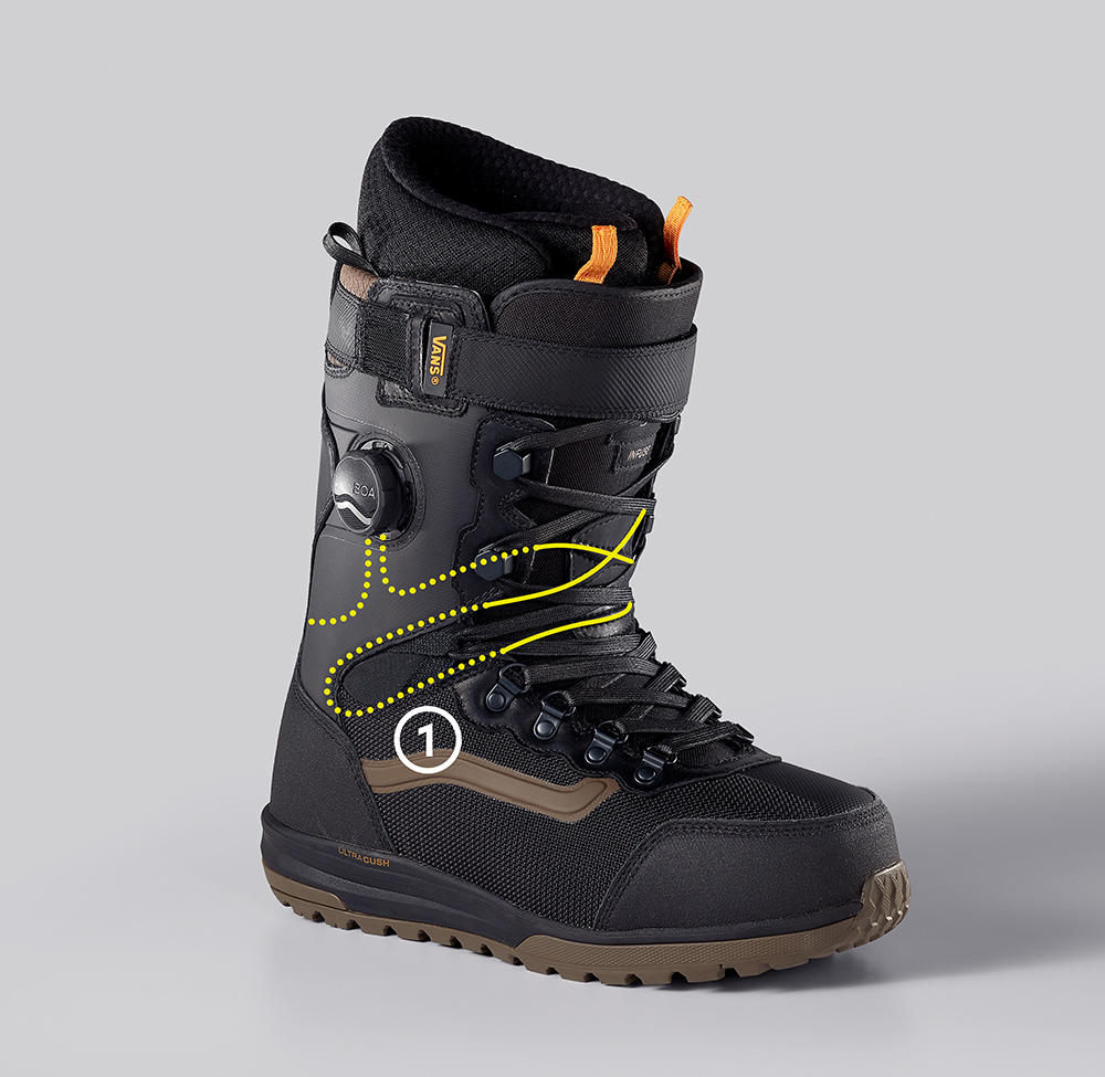 BOA Fit System Hybrid Snowboard Boot Lace Configuration