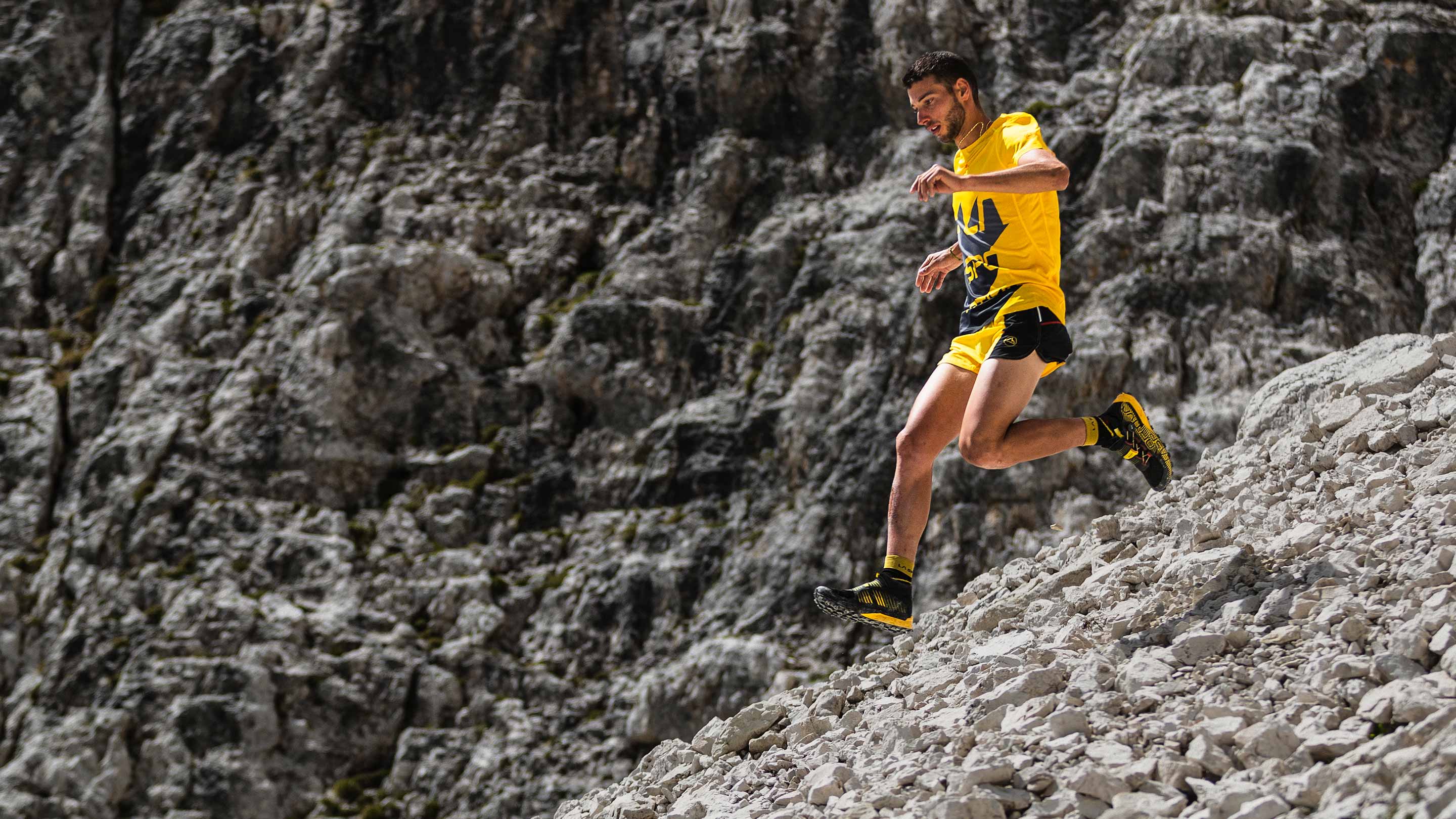 The La Sportiva Cyklon BOA Trail Running Shoe is worn by Nadir Maguet