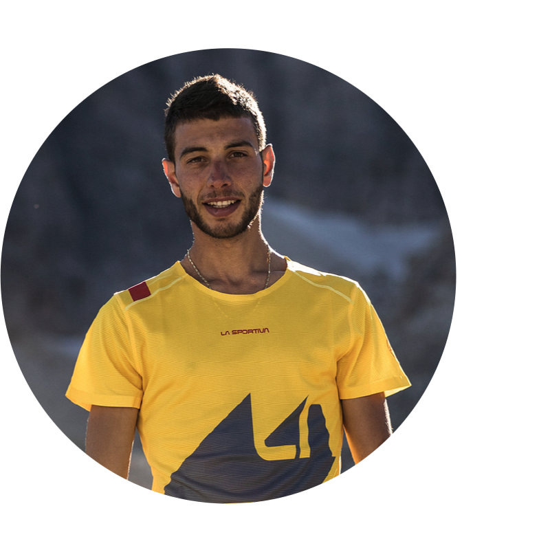 The La Sportiva Cyklon BOA Trail Running Shoe is worn by Nadir Maguet