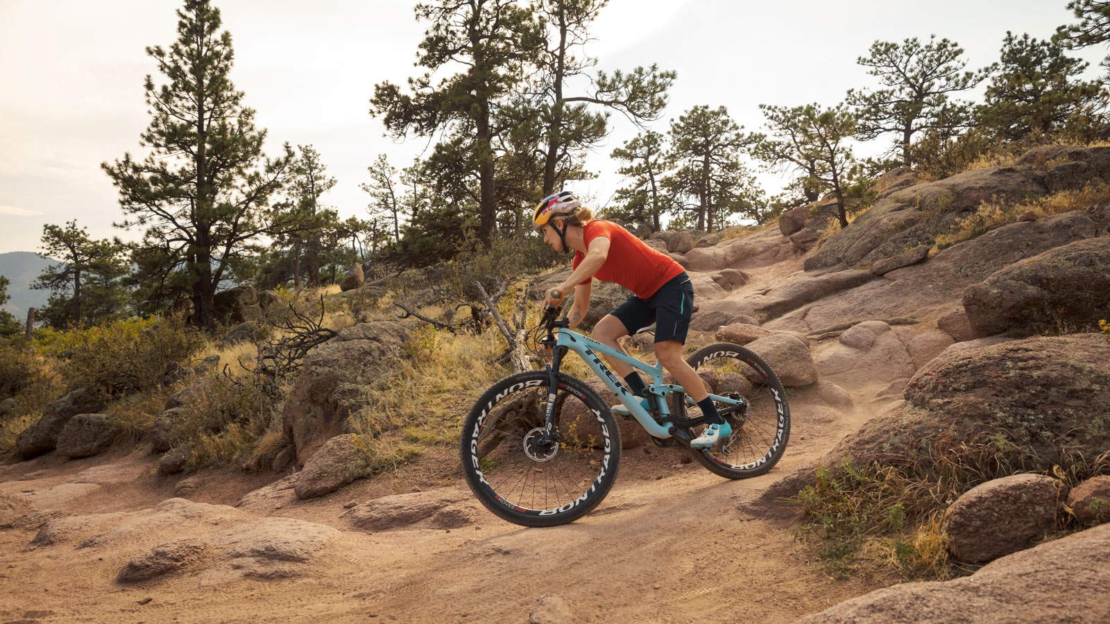 BOA Pioneer Ellen Noble rides in the Bontrager XXX MTB shoes.