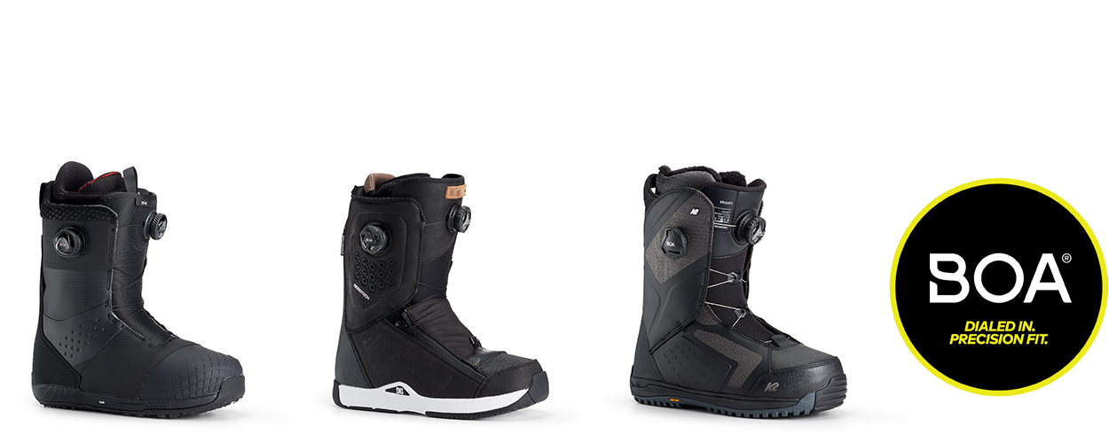3-up BOA snowboard boots with Product Merchandising Logo