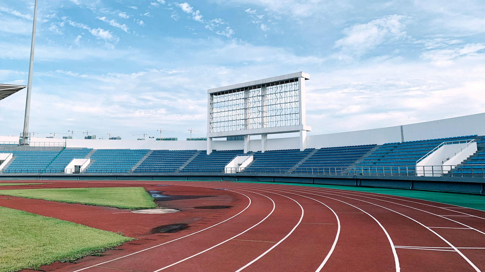 An empty track field